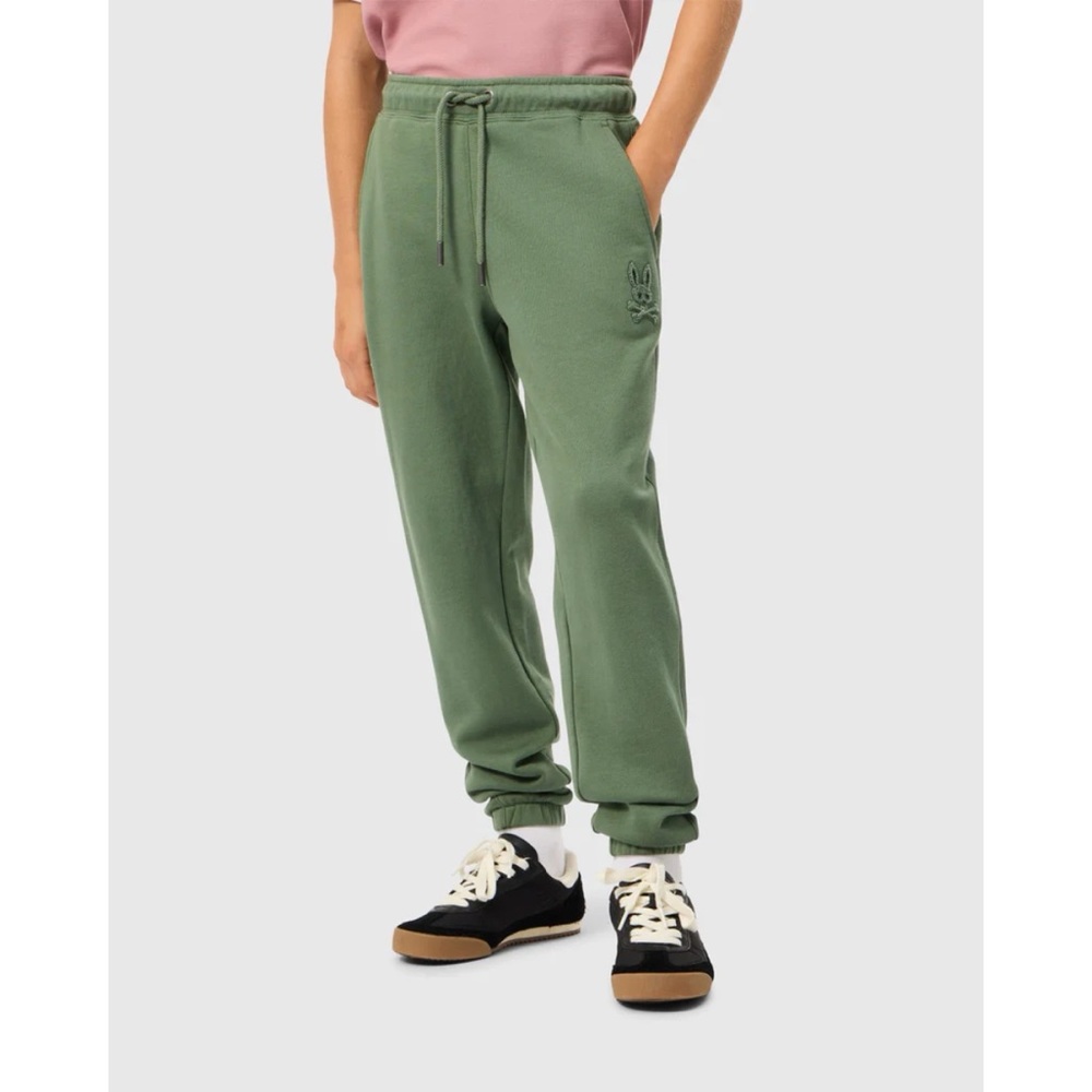 Psycho Bunny Kids Pacific Chenille Jogger Pants Laurel Wreath Green 10-12/M
